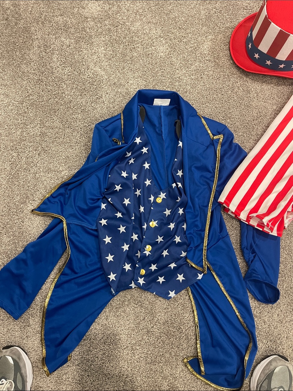 California Costumes Men’s Deluxe Uncle Sam Costume - Red, White & Blue - Picture 7 of 9
